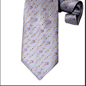 NINA RICCI TIE W/ TAGS France Purple Lilac Silk Floral Heart $ 149